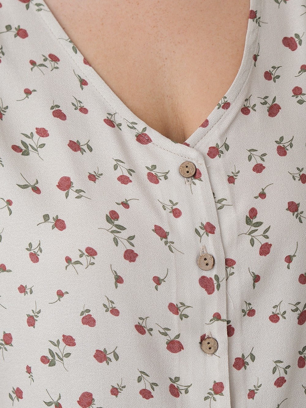 CAMISA DINA ROSES BEIGE